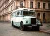 The old bus on the streets of Riga