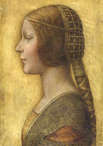 Painting of Leonardo Da Vinci "Portrait of a beautiful princess"