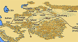 The Great Silk Road, a map