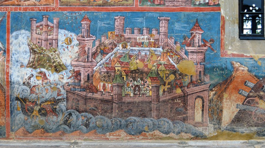 File:Siege of Constantinople fresco, Moldovița monastery, Vatra Moldoviței, 2017.jpg