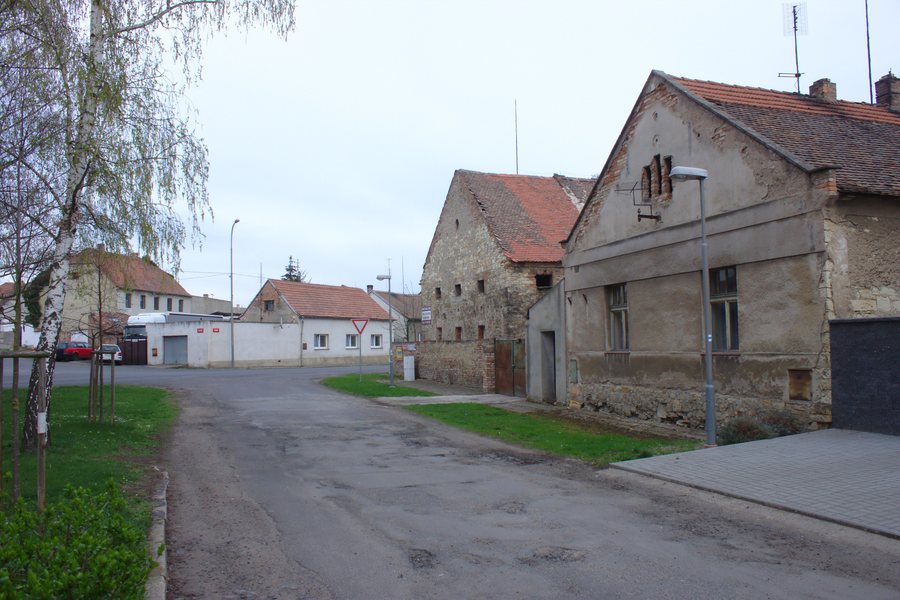 File:Lenešice, domy na návsi.jpg