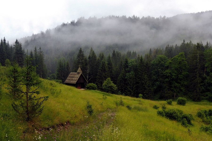 File:Glažuta, Loški Potok - pogled proti kapeli.jpg