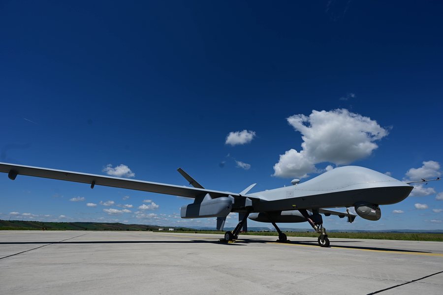 File:MQ-9 Reaper returns to Câmpia Turzii after completing a sortie on 13 May 2024.jpg