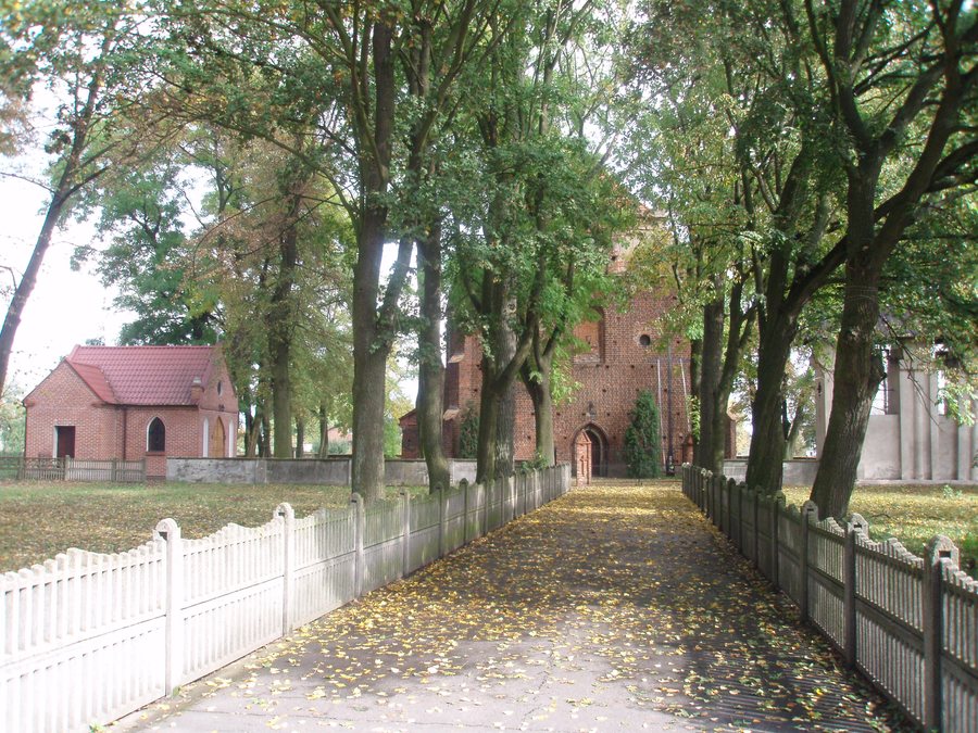 File:Aleja od strony zachodniej do kościoła w Kalinowej, gm. Błaszki, pow.sieradzki.JPG