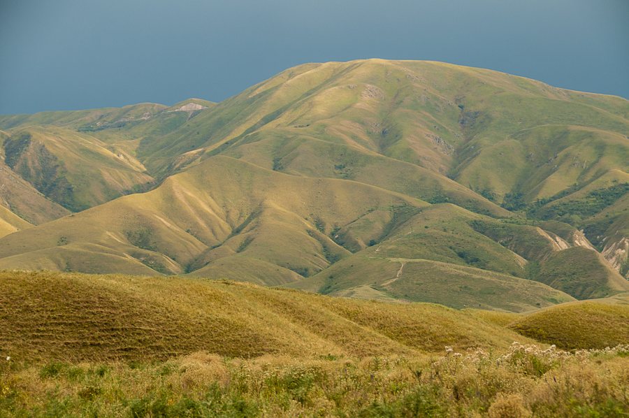Rolling mountain landscape in Central Asia