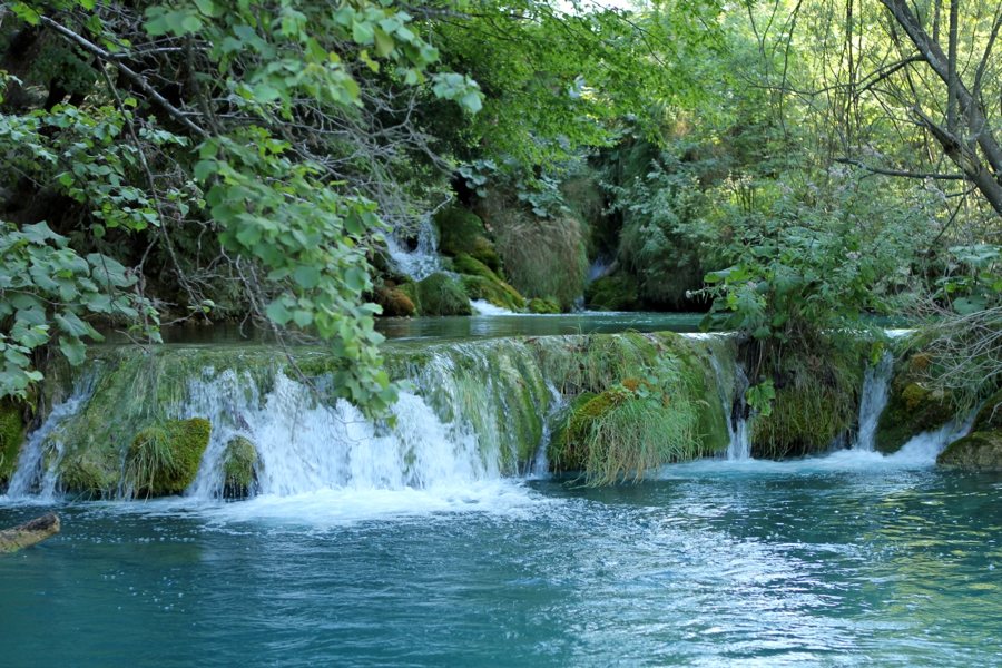 Forest waterfall in Plitvice Lakes National Park