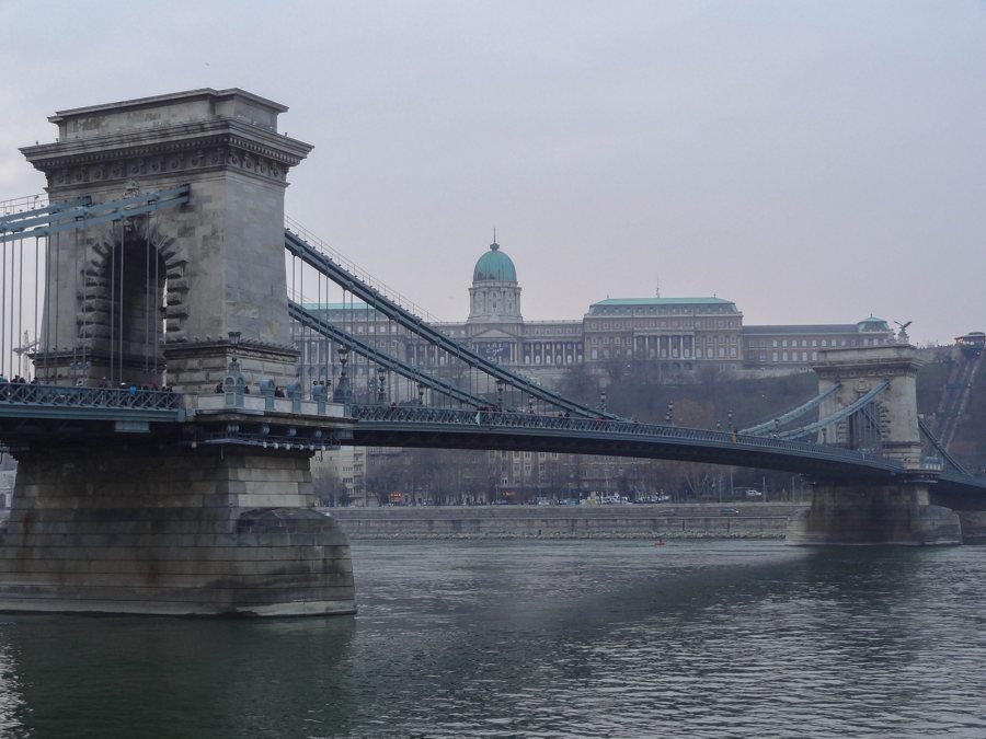 Chain Bridge and Buda Castle over the Danube in Budapest