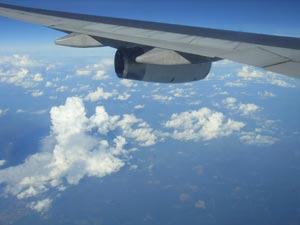 View from the board of an aircraft